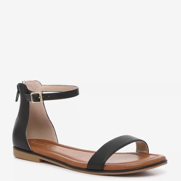 * NEW * NEVER WORN * Kelly & Katie Black and Tan Sandals - Size 8 - Nymie - Picture 10 of 11